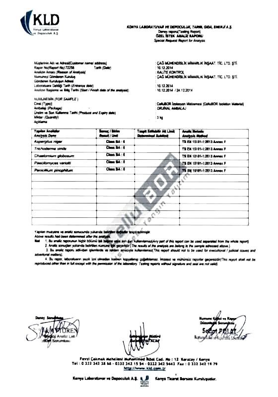 Bacteria & Fungus Test Result